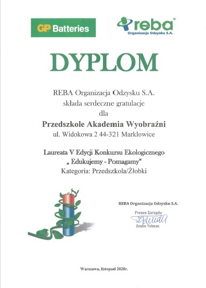 Dyplom za udział w akcji