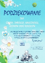 Podziękowanie za udział w akcji "Wszystkie dzieci zbierają elektrośmieci"