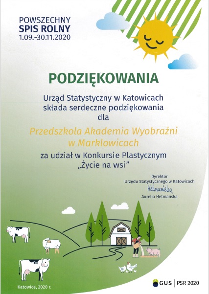 Podziękowanie za udział  konkursie plastycznym